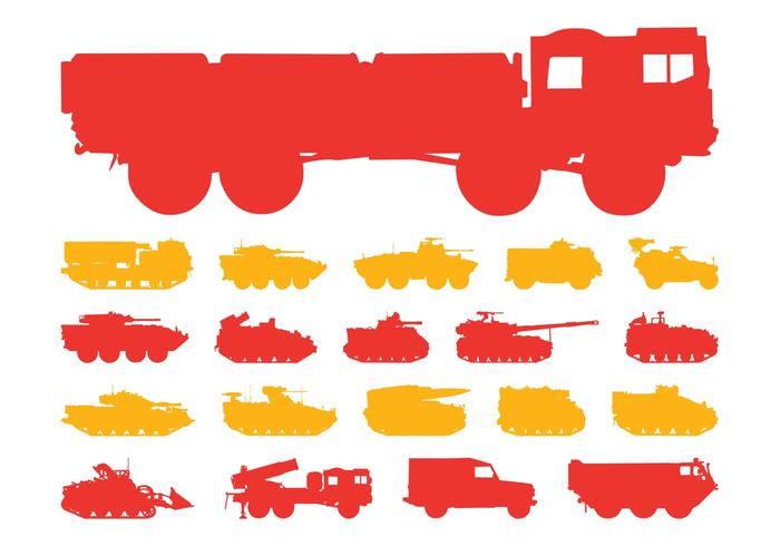 Military Vehicles Silhouettes Military Vehicles Silhouettes