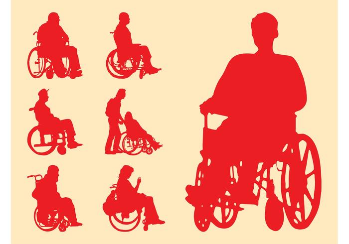 Disabled People Silhouettes Disabled People Silhouettes