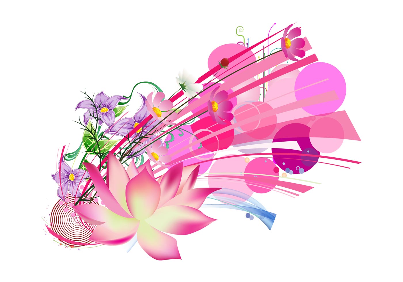 Flower Free Vector : Decorative Floral Ornament Vector Art jpg ...