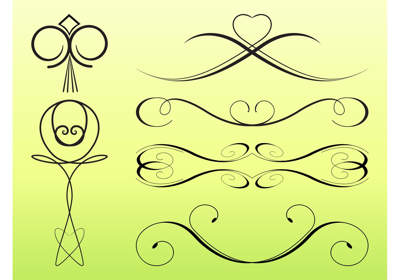 Swirling Decorative Lines  Download Free Vector  Art  