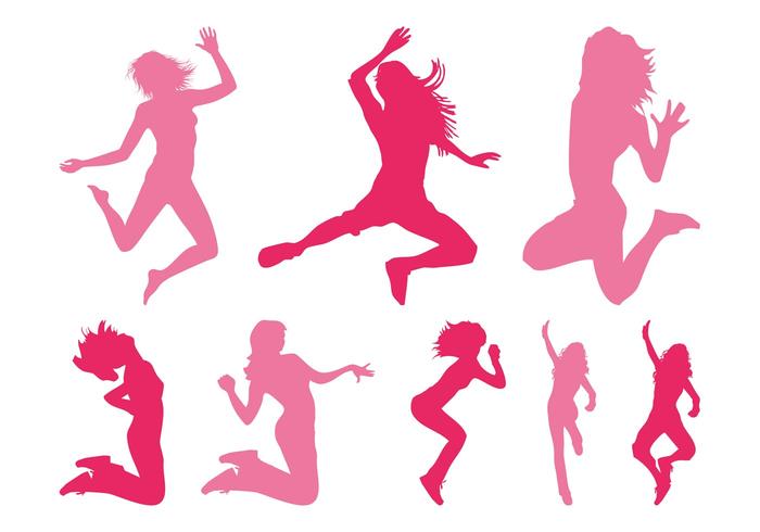 Jumping Girls Silhouettes Jumping Girls Silhouettes