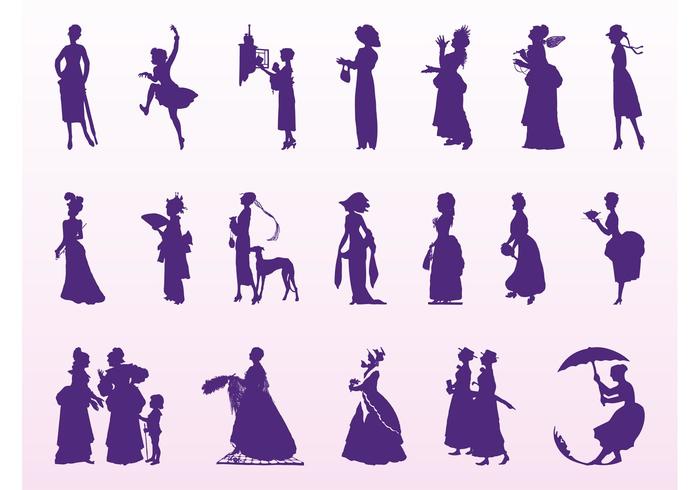 Vintage Women Silhouettes Vintage Women Silhouettes