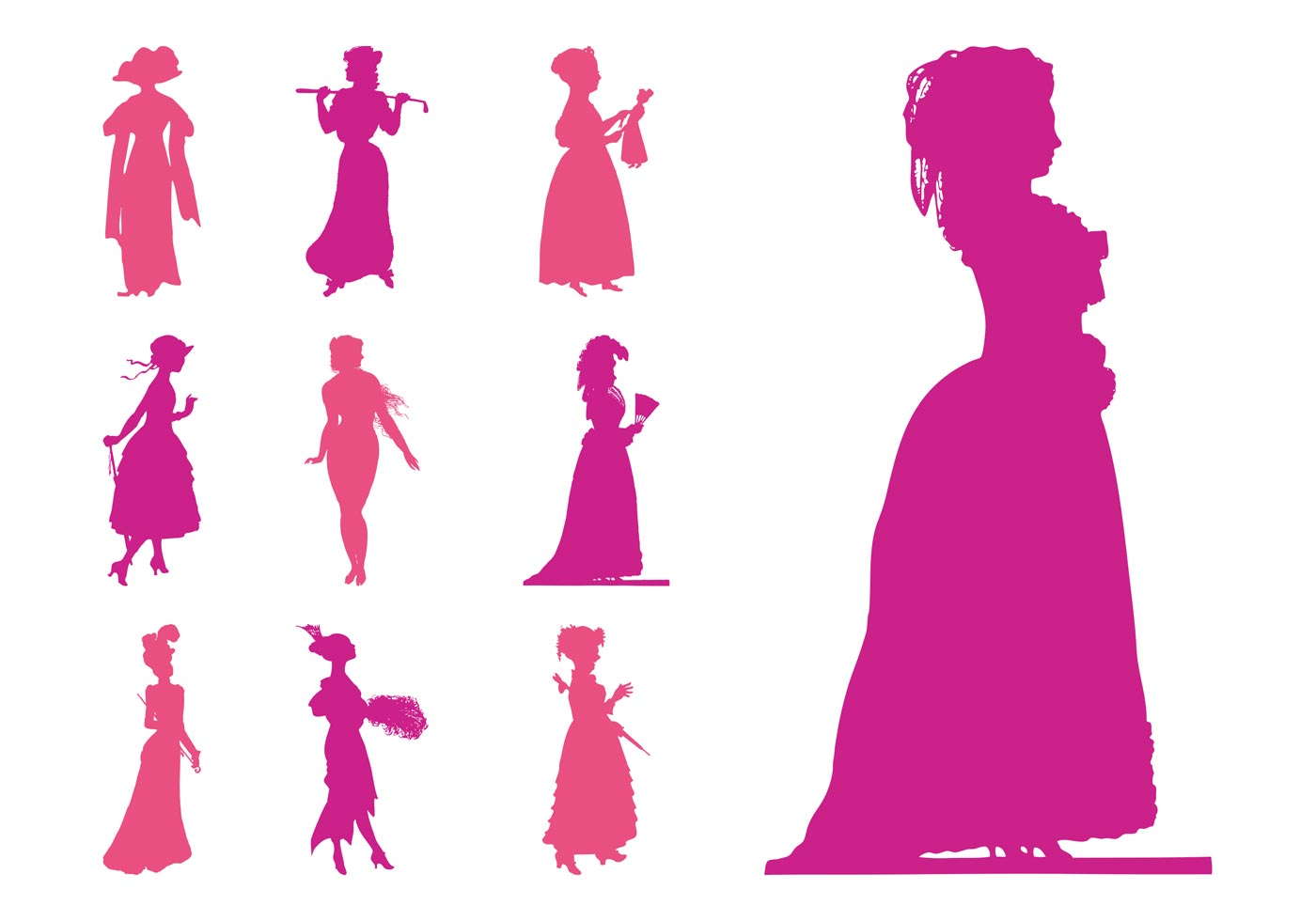 Download Retro Women Silhouettes - Download Free Vector Art, Stock Graphics & Images