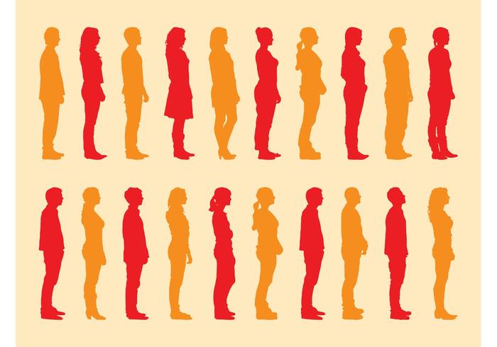 Standing People Silhouettes Set Standing People Silhouettes Set