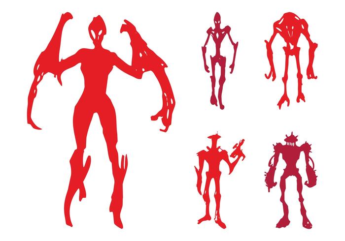 Alien Monsters Silhouettes Alien Monsters Silhouettes