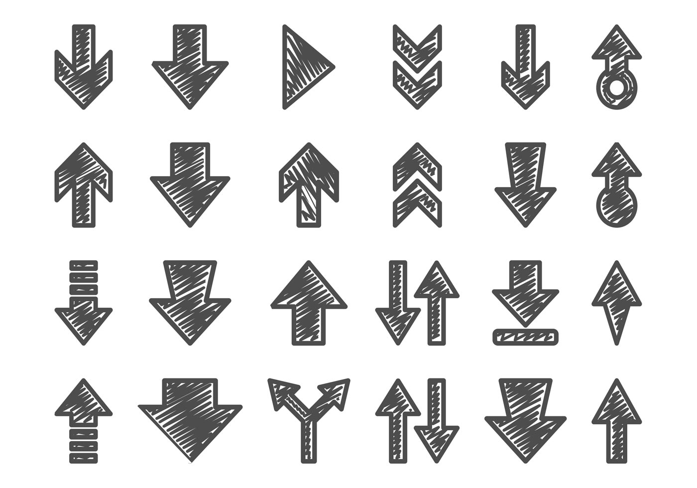 Download Hand Drawn Arrow Set - Download Free Vector Art, Stock Graphics & Images