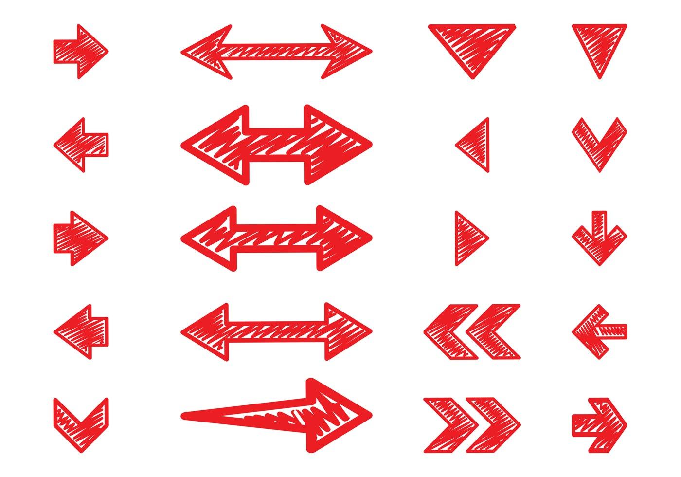 Hand Drawn Arrows Set - Download Free Vector Art, Stock Graphics & Images