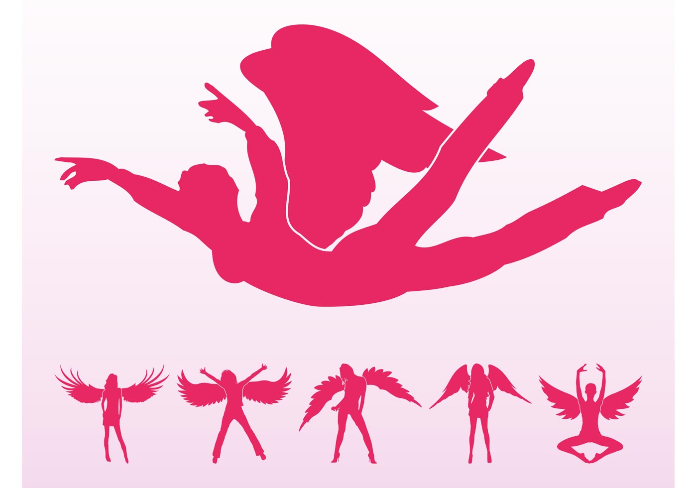Download Angel Girls Silhouettes - Download Free Vector Art, Stock Graphics & Images