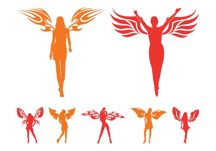 Girls With Wings Silhouettes Girls With Wings Silhouettes