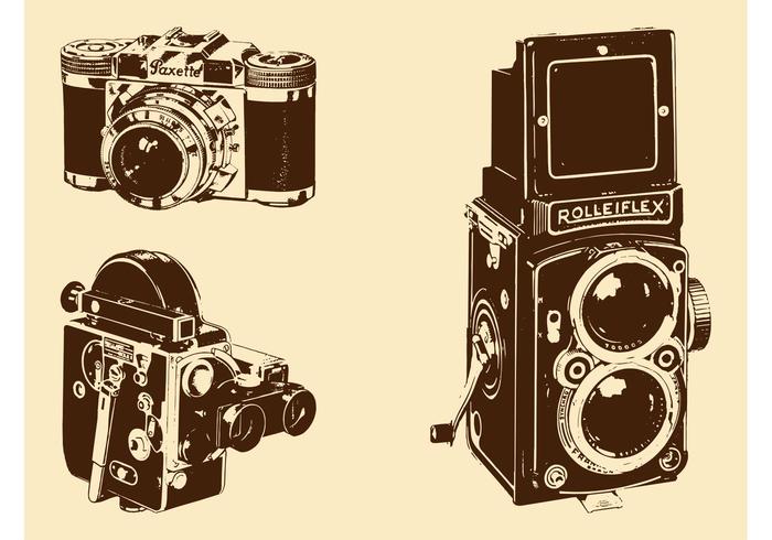 Retro Cameras Set vector