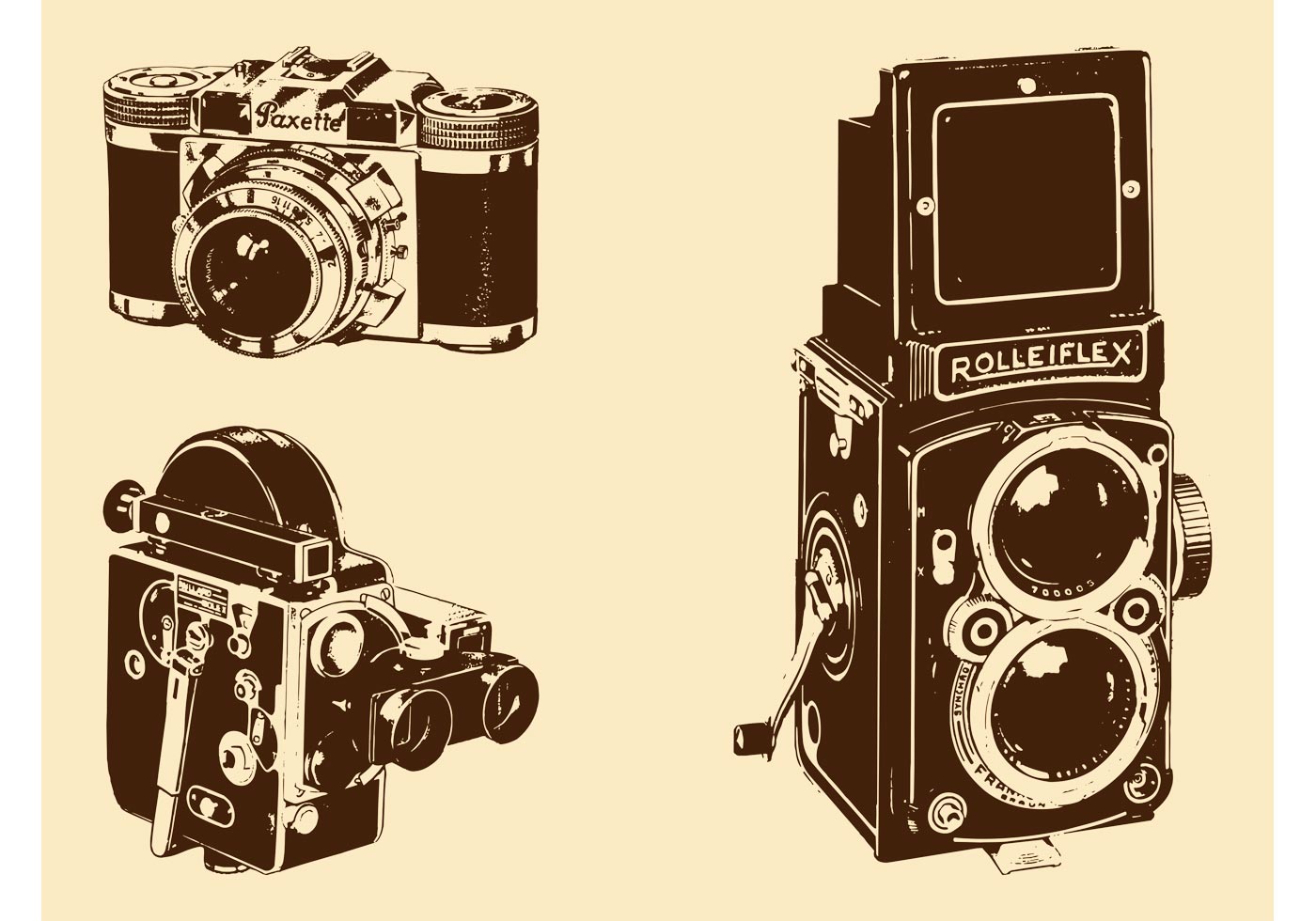 Retro Cameras Set - Download Free Vectors, Clipart ...