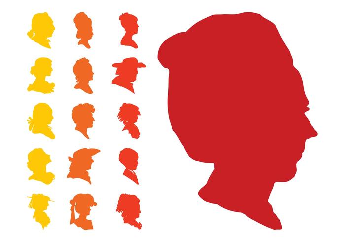 Faces Silhouettes Set Faces Silhouettes Set