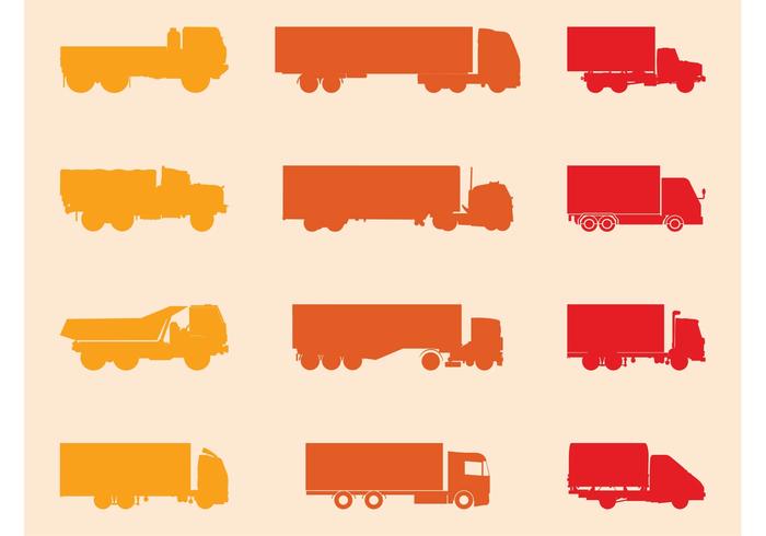 Trucks Silhouettes Set Trucks Silhouettes Set