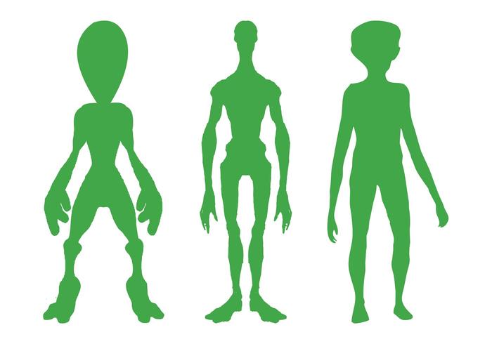 Alien Silhouettes Set Alien Silhouettes Set