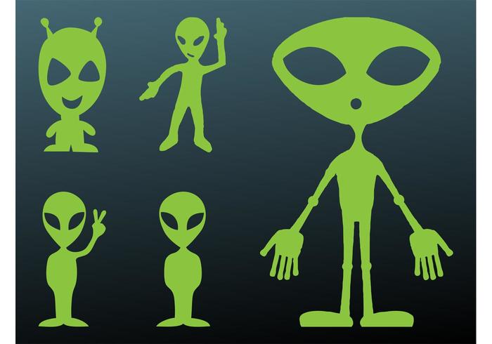 Happy Aliens Silhouettes Happy Aliens Silhouettes