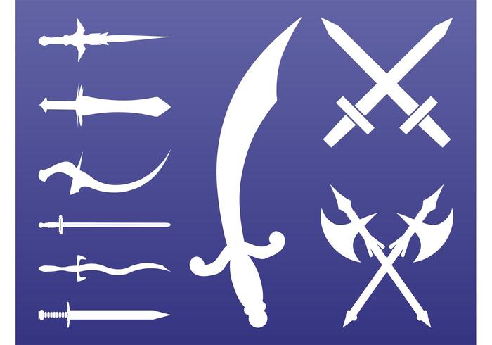Antique Weapons Silhouettes Set Antique Weapons Silhouettes Set