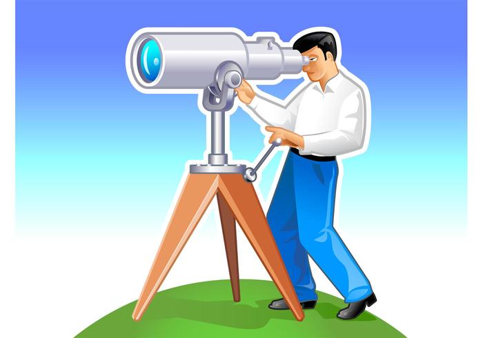 Man With Telescope Graphics Man With Telescope Graphics