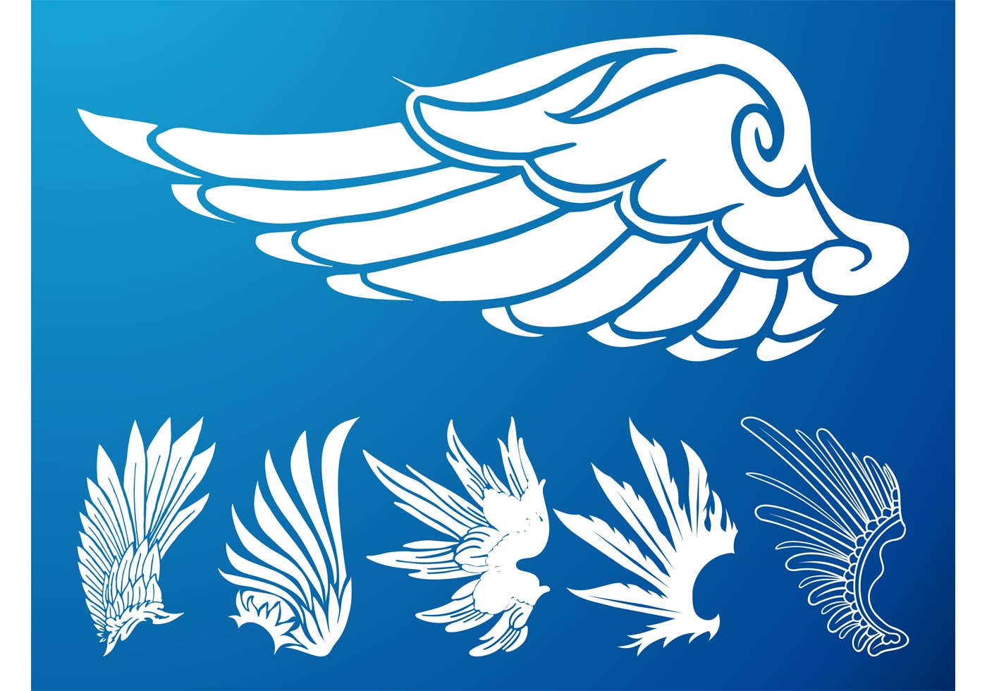 Bird Wings Set Download Free Vector Art, Stock Graphics