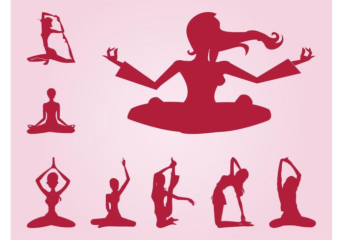 Meditating Girls Silhouettes Meditating Girls Silhouettes