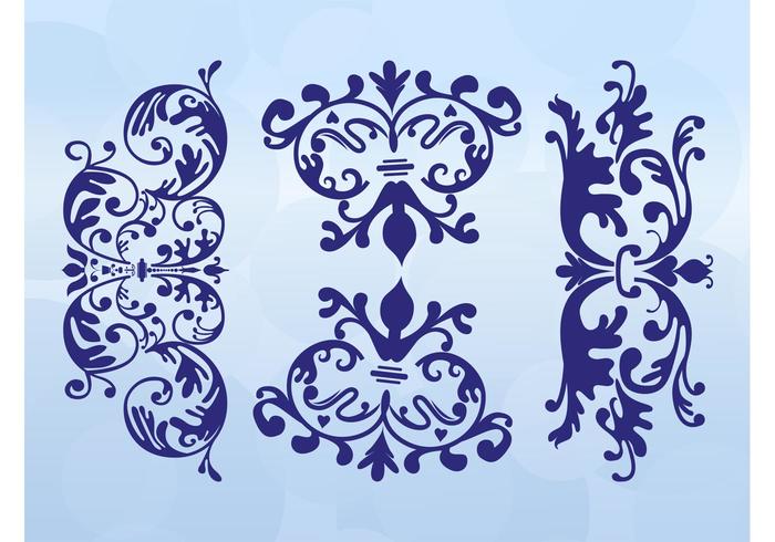 Swirling Floral Scrolls Set Swirling Floral Scrolls Set