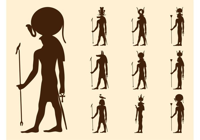 Egyptian Gods Silhouettes