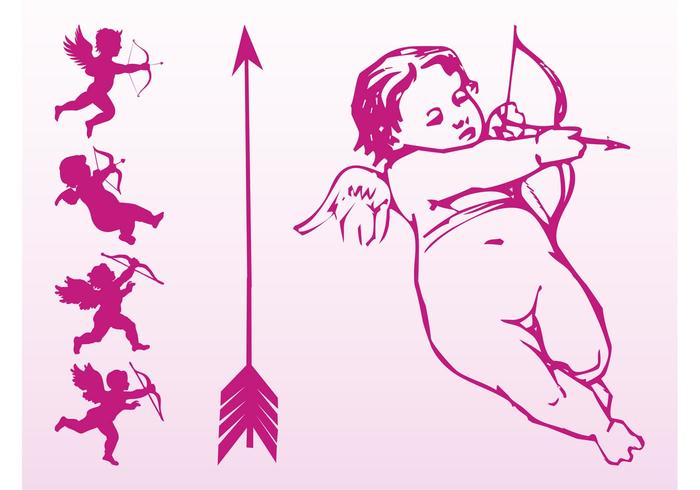 Cupids Silhouettes Set Cupids Silhouettes Set