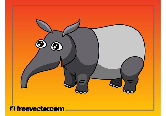 Cartoon Tapir Character Cartoon Tapir Character