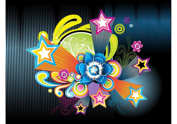 Stars And Flowers Background Stars And Flowers Background