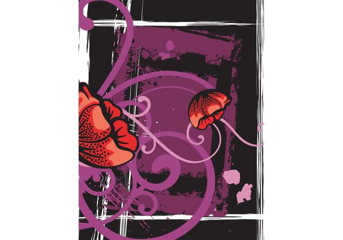 Grunge Poster With Flowers Grunge Poster With Flowers