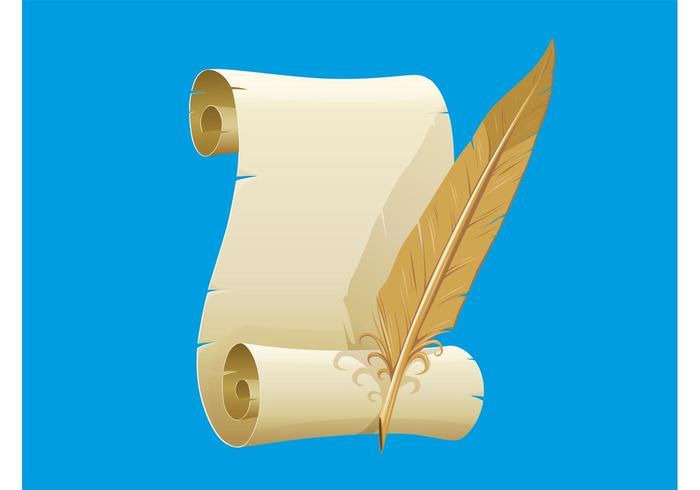 Paper Scroll And Feather Paper Scroll And Feather