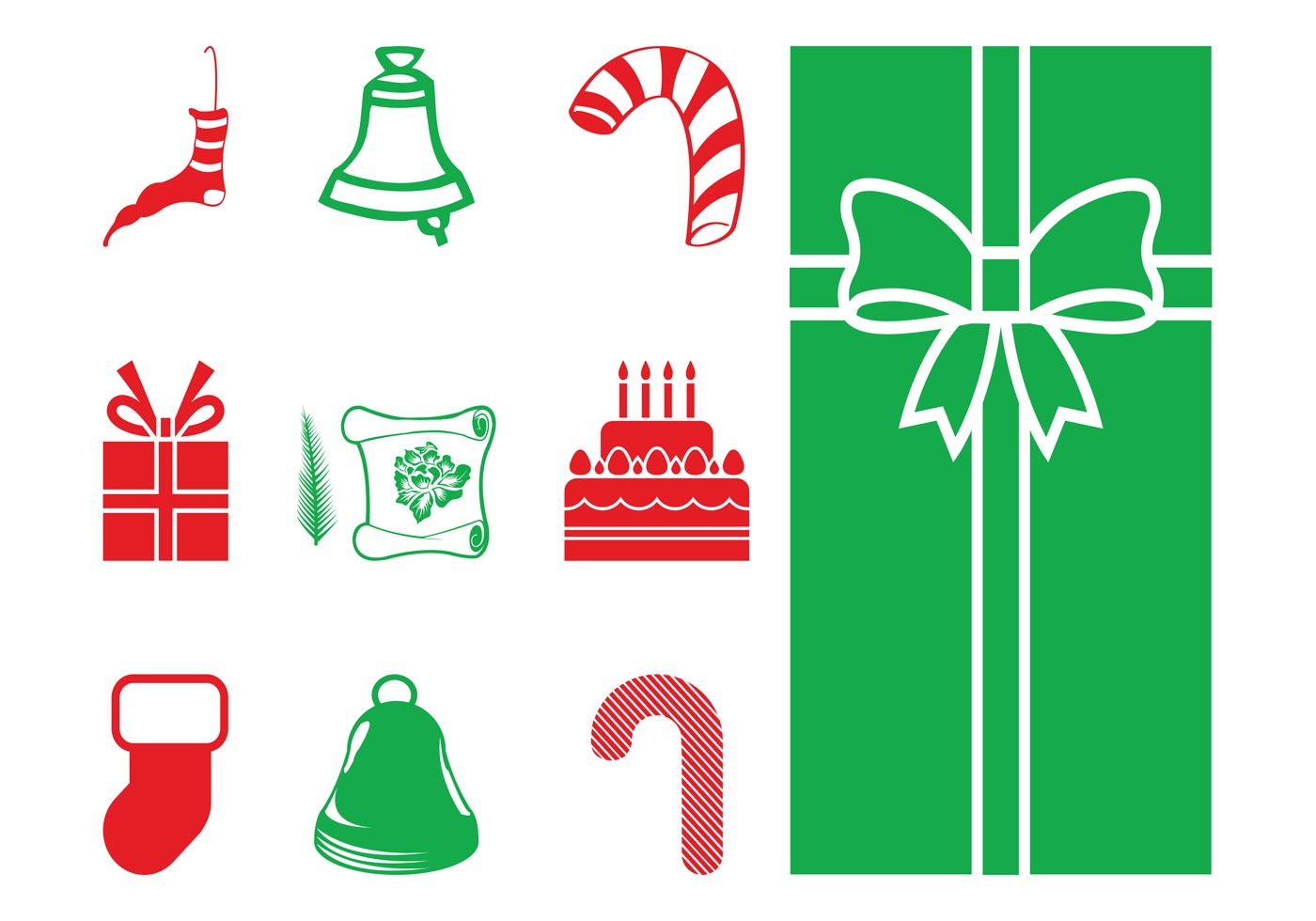 Download Christmas Objects Silhouettes - Download Free Vector Art ...