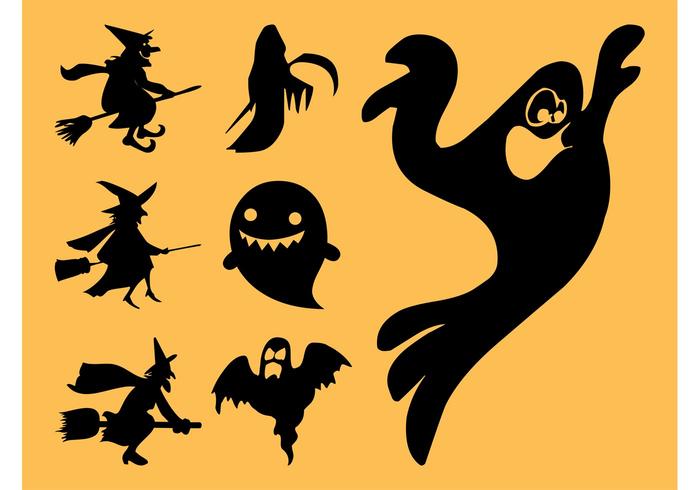 Ghosts And Witches Silhouettes Ghosts And Witches Silhouettes