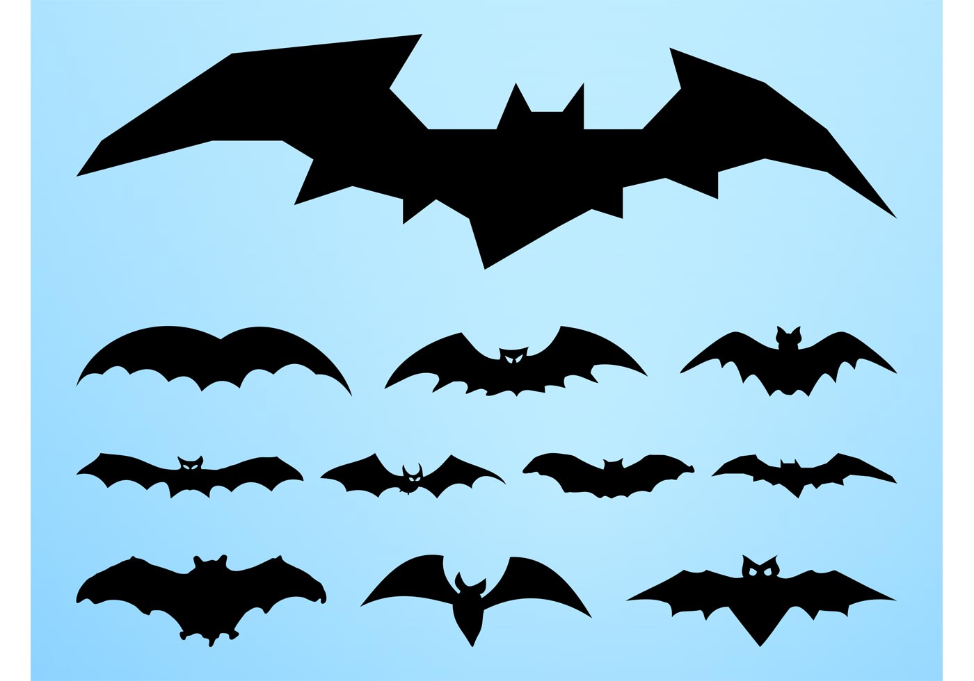 Download Bat Silhouettes Graphics - Download Free Vector Art, Stock ...