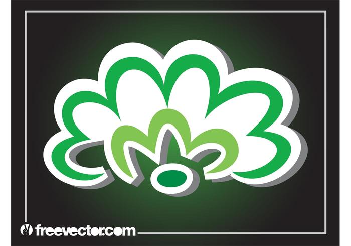 Green Flower Sticker Green Flower Sticker