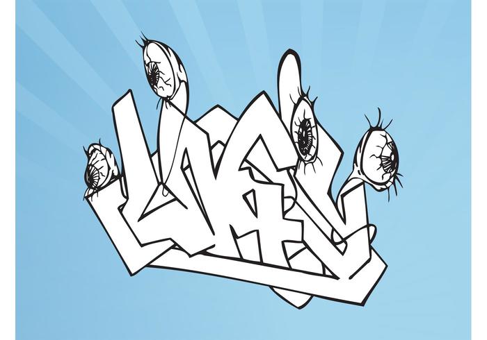 Graffiti Piece With Eyes Graffiti Piece With Eyes