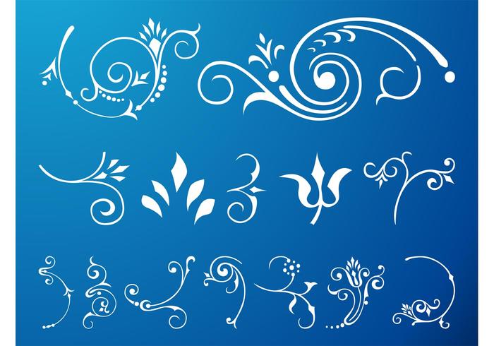 Swirling Floral Scroll Set Swirling Floral Scroll Set