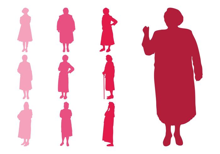 Elderly Women Silhouettes Elderly Women Silhouettes