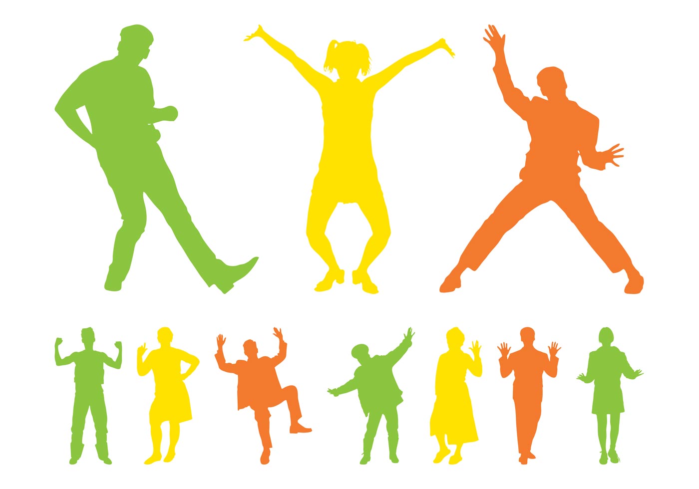 Download Happy People Silhouettes - Download Free Vector Art, Stock ...