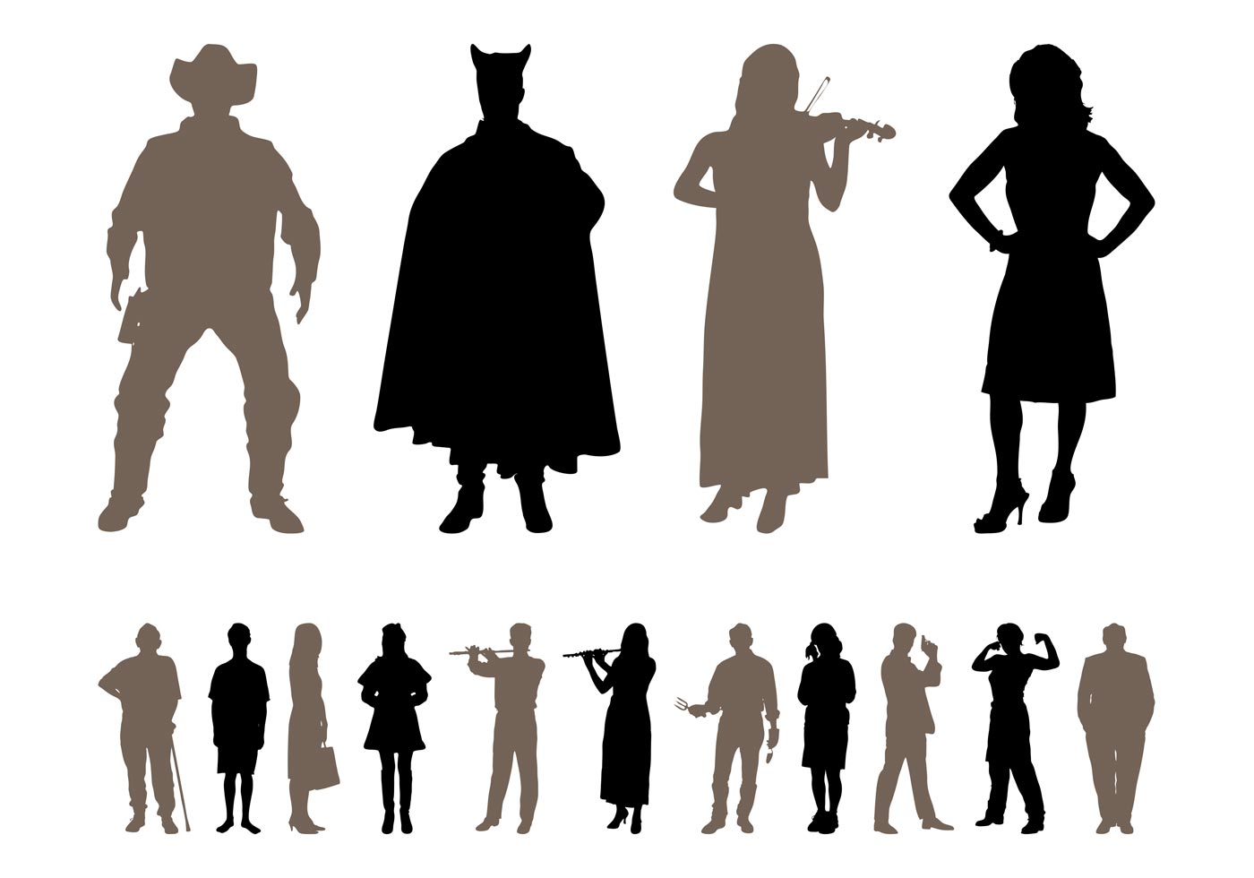 Download People Silhouettes Designs Pack - Download Free Vector Art ...