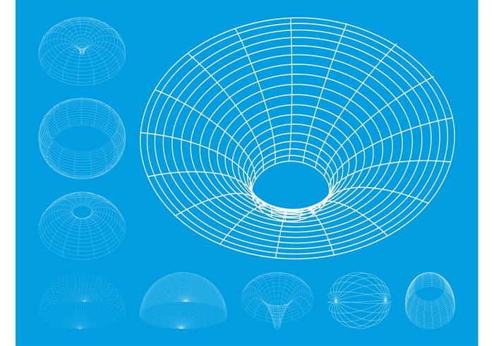 3D Wireframe Shapes Set 3D Wireframe Shapes Set