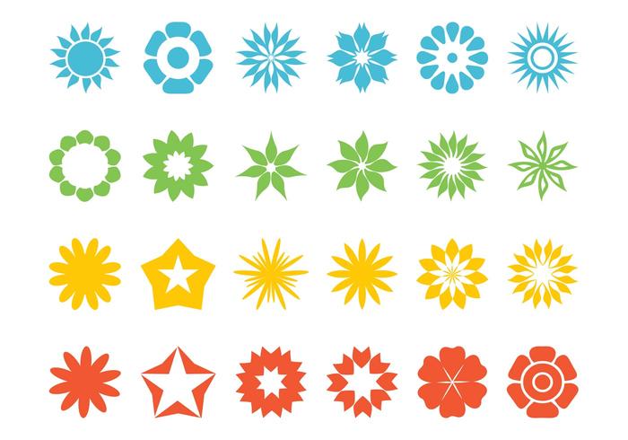 Flowers And Stars Set Flowers And Stars Set