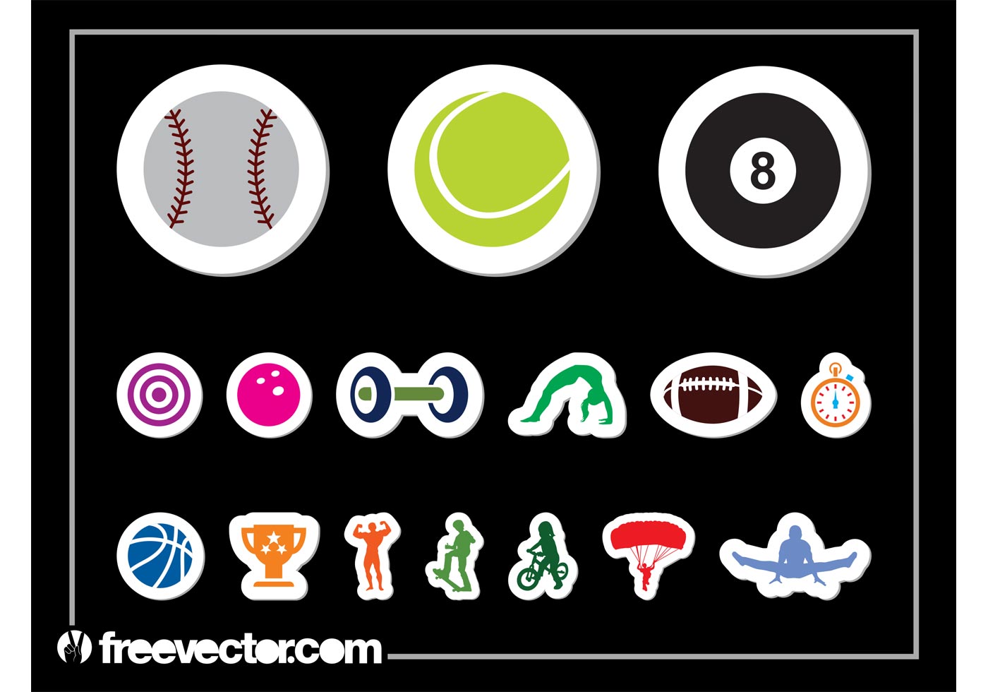 Sports Sticker Set Download Free Vector Art, Stock Graphics & Images