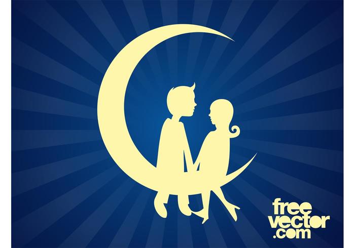 Couple Sitting On Moon Couple Sitting On Moon