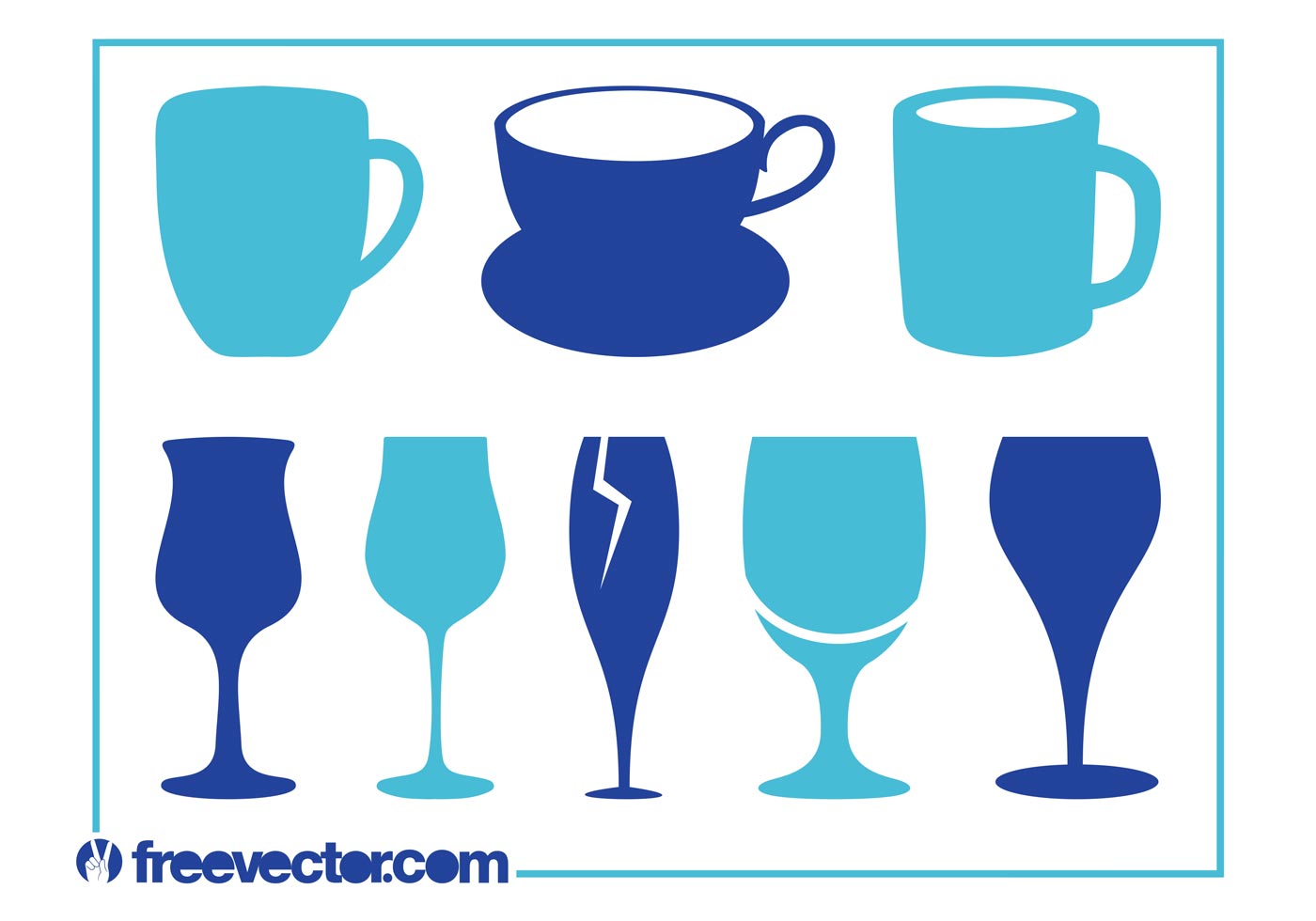 Cups And Glasses Set Download Free Vector Art, Stock Graphics & Images
