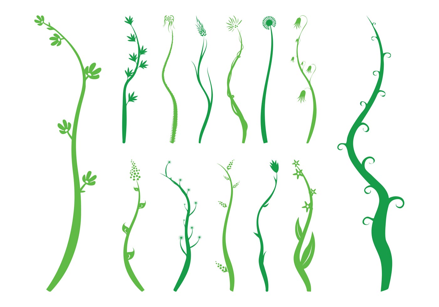 Download Waving Plants Silhouettes - Download Free Vector Art ...