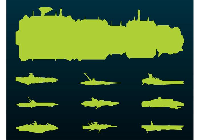 Spaceship Silhouettes Set Spaceship Silhouettes Set