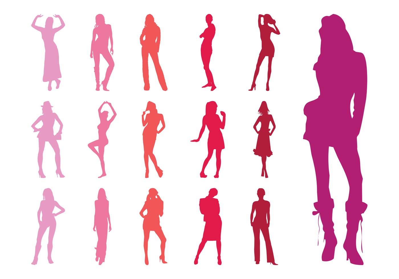 Fashion Models Silhouettes Collection Download Free Vector Art Stock Graphics And Images