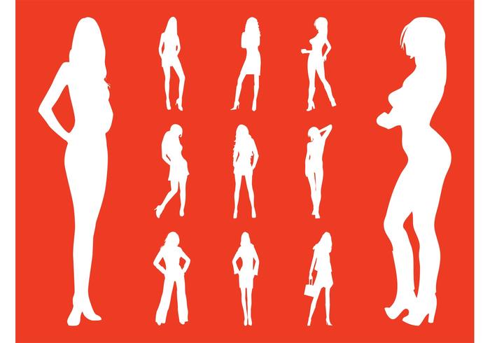 Fashion Models Silhouettes Vectors Fashion Models Silhouettes Vectors