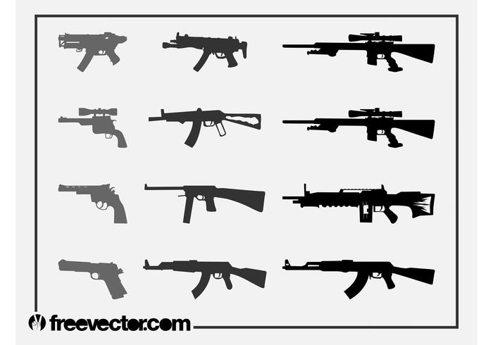Firearms Silhouettes Set Firearms Silhouettes Set