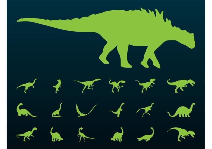Dinosaurs Silhouettes Set Dinosaurs Silhouettes Set
